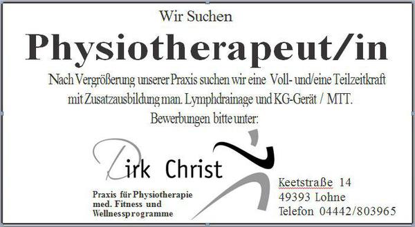 Dirk Christ sucht Physiotherapeuten/innen Image 1
